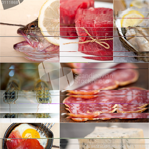 Image of high protein food collection collage