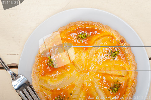 Image of fresh pears pie dessert cake 