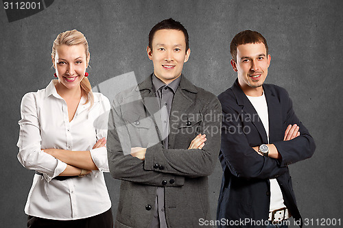 Image of Teamwork and Asian Man With Folded Hands