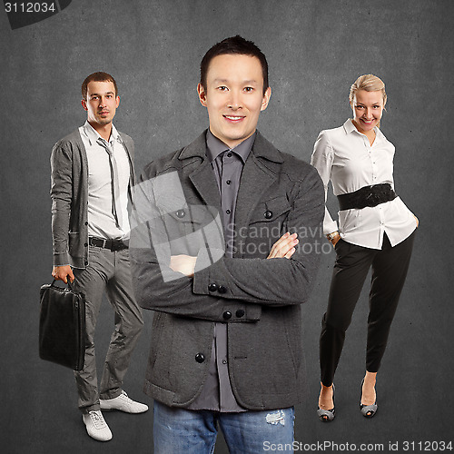 Image of Teamwork and Asian Man With Folded Hands