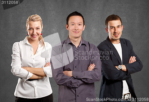 Image of Teamwork and Asian Man With Folded Hands