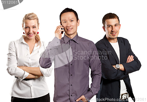 Image of Teamwork and Asian Man With Folded Hands
