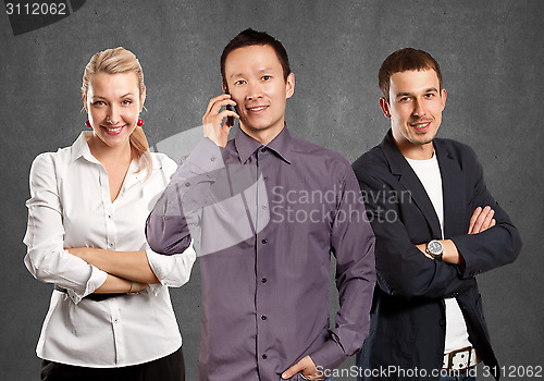 Image of Teamwork and Asian Man With Folded Hands