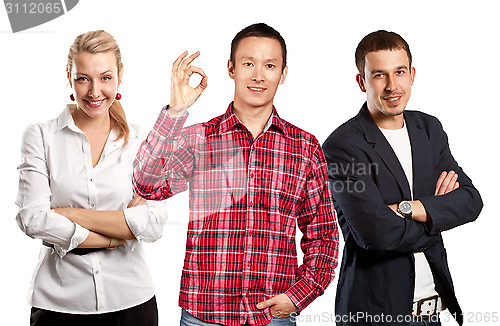 Image of Teamwork and Asian Man With Folded Hands