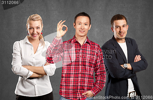 Image of Teamwork and Asian Man With Folded Hands