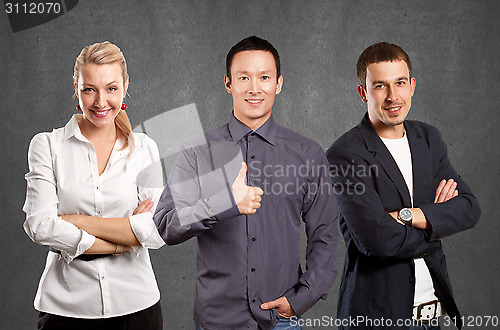 Image of Teamwork and Business Man Shows Well Done