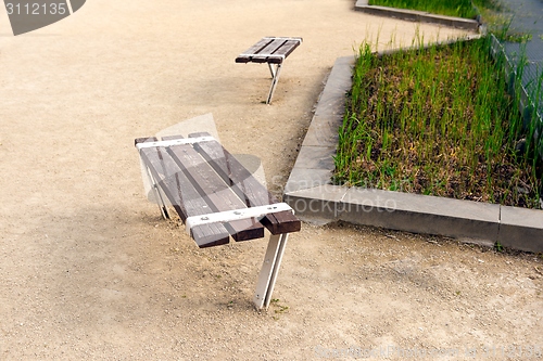 Image of Stylish bench in park