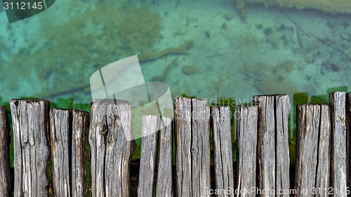 Image of Closeup photo of wooden floor panels