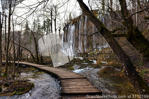 Image of Wooden path trough the lakes