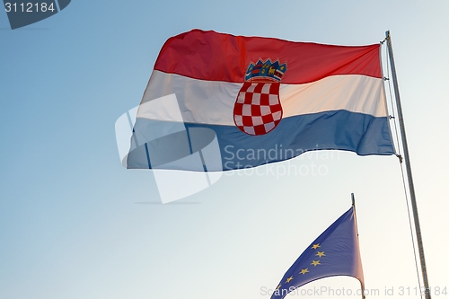 Image of Flag of Croatia and the european union