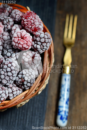Image of frozen blackberries