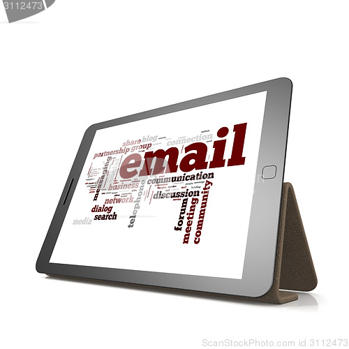 Image of Email word cloud on tablet