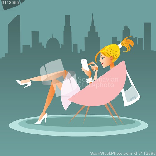Image of Girl talking on smartphone