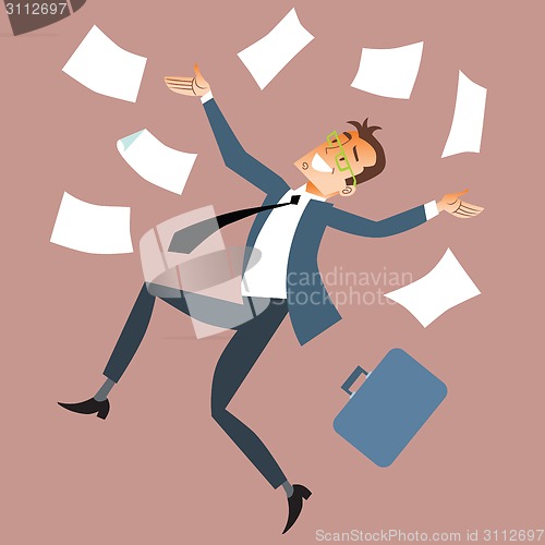 Image of Businessman throws paper