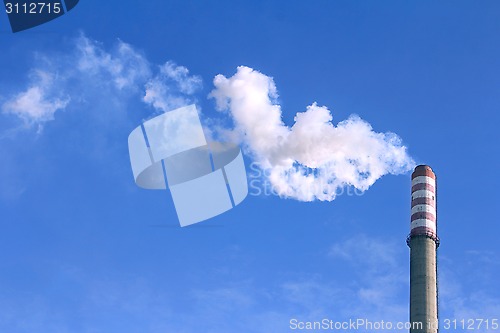 Image of Smoke clouds from a high chimney