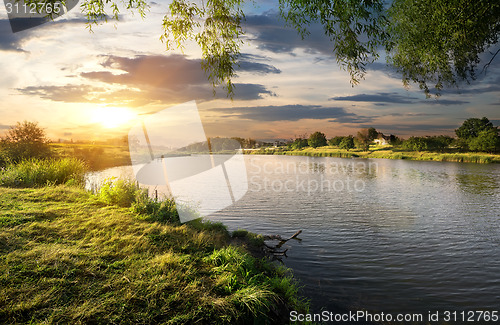 Image of Sundown over river