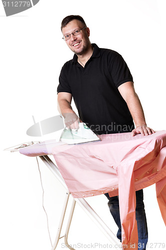 Image of Man doing housework
