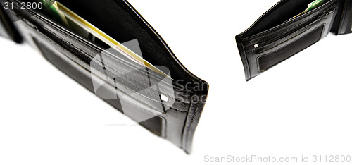 Image of Black leather wallet