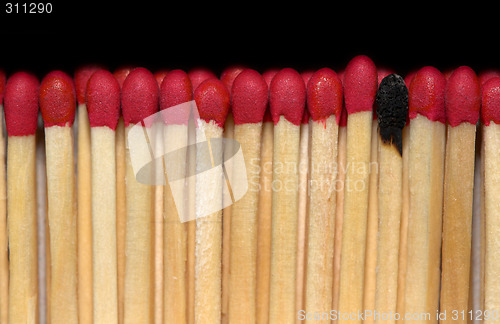 Image of Match sticks in a row