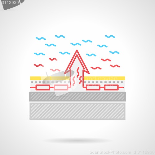 Image of Flat color vector icon for underfloor heating