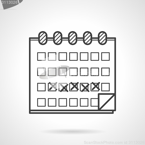 Image of Black vector icon for menstrual calendar