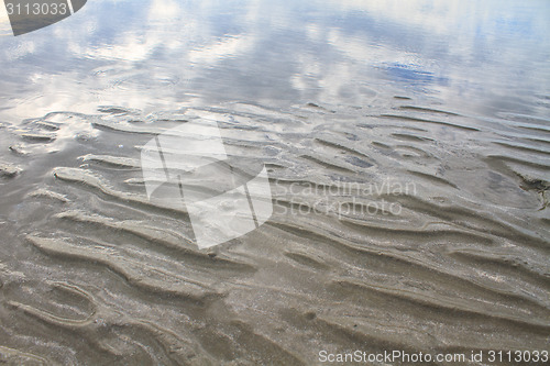 Image of Beach sand waves warm texture 