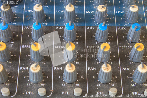 Image of old buttons equipment audio