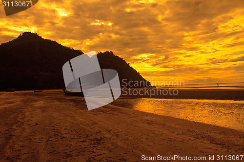 Image of beautiful sunrise on tropical sea