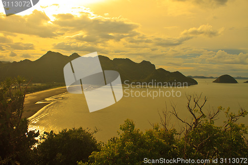 Image of beautiful sunrise on tropical sea