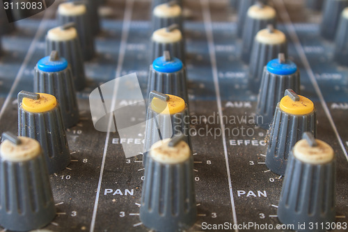 Image of old buttons equipment audio