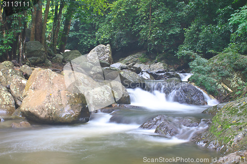 Image of Nature waterfall in deep forest