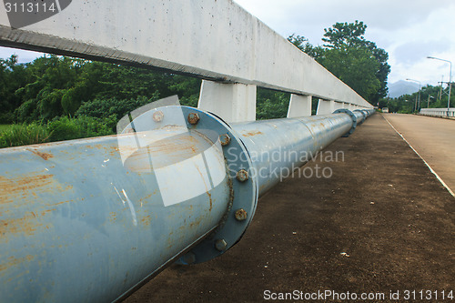 Image of  old Water Pipeline on the Bridge 
