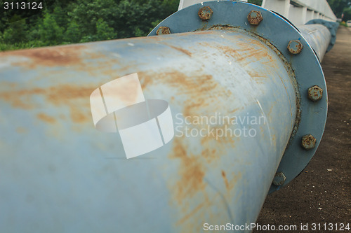 Image of  old Water Pipeline on the Bridge 