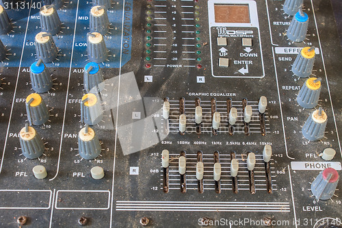 Image of old buttons equipment audio