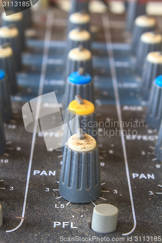 Image of old buttons equipment audio