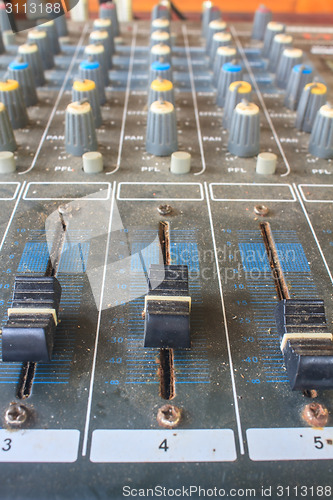 Image of old buttons equipment audio
