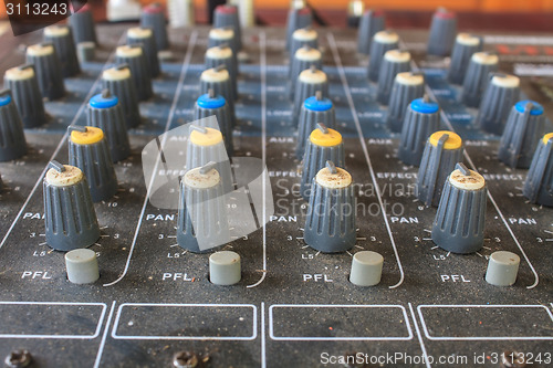 Image of old buttons equipment audio