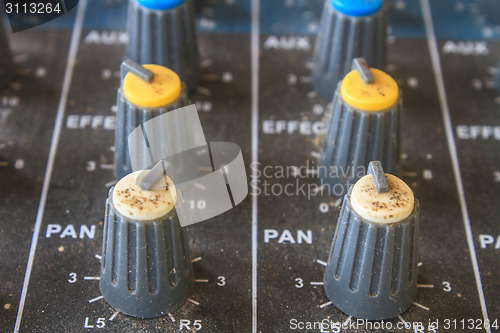 Image of old buttons equipment audio