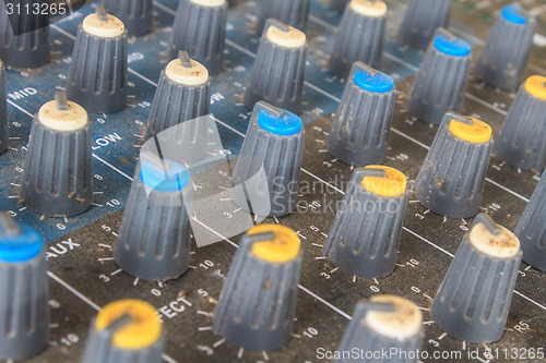Image of old buttons equipment audio