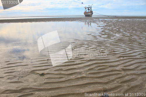 Image of Beach sand waves warm texture 