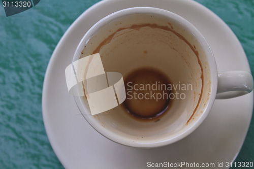 Image of Empty cup of cappuccino coffee