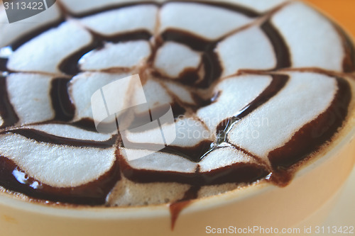 Image of Close up cappuccino coffee