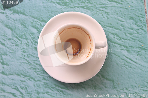 Image of Empty cup of cappuccino coffee