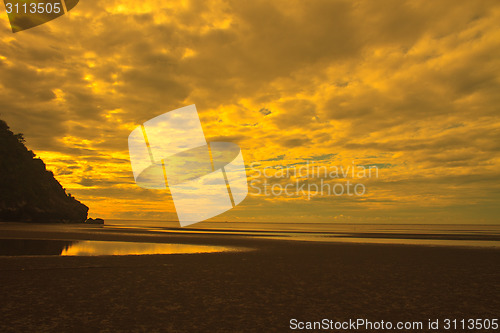 Image of beautiful sunrise on tropical sea