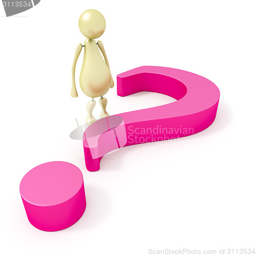 Image of 3d human with red question mark