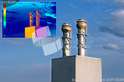 Image of Thermovision image heating chimney