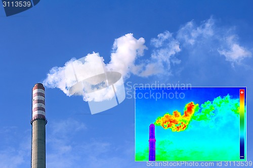 Image of Thermovision image heating chimney