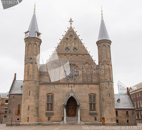 Image of Gothic facade of Ridderzaal in Binnenhof, Netherlands