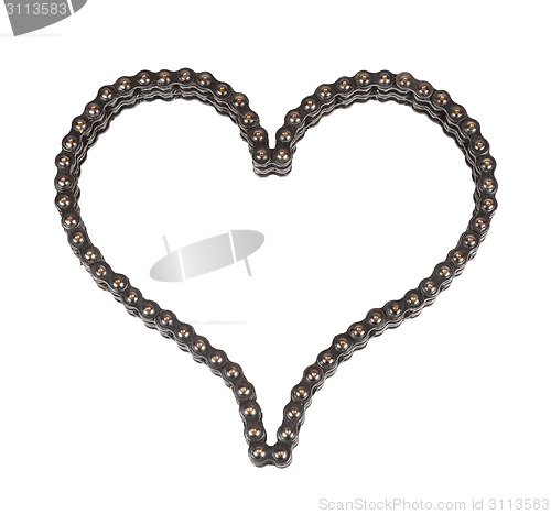 Image of Roller chain with for motorcycle in the form of heart