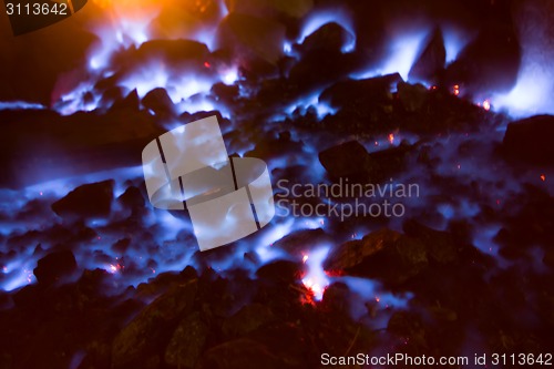 Image of natural gas burns a flame at night